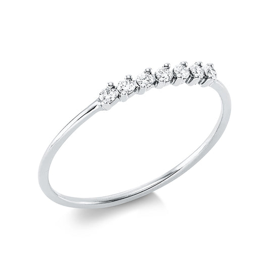 Ring 18 kt WG, 7 Brill. 0,10 ct, TW-si