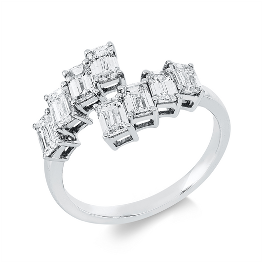 Ring 14 kt GG, 2 Brill. 0,08 ct, TW-si, 1 Saphir 1,07 ct blau