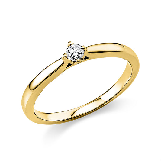 Ring 14 kt GG, 1 Brill. 0,10 ct, TW-si