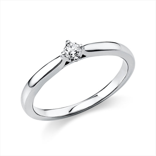 Ring 14 kt WG, 1 Brill. 0,10 ct, TW-si