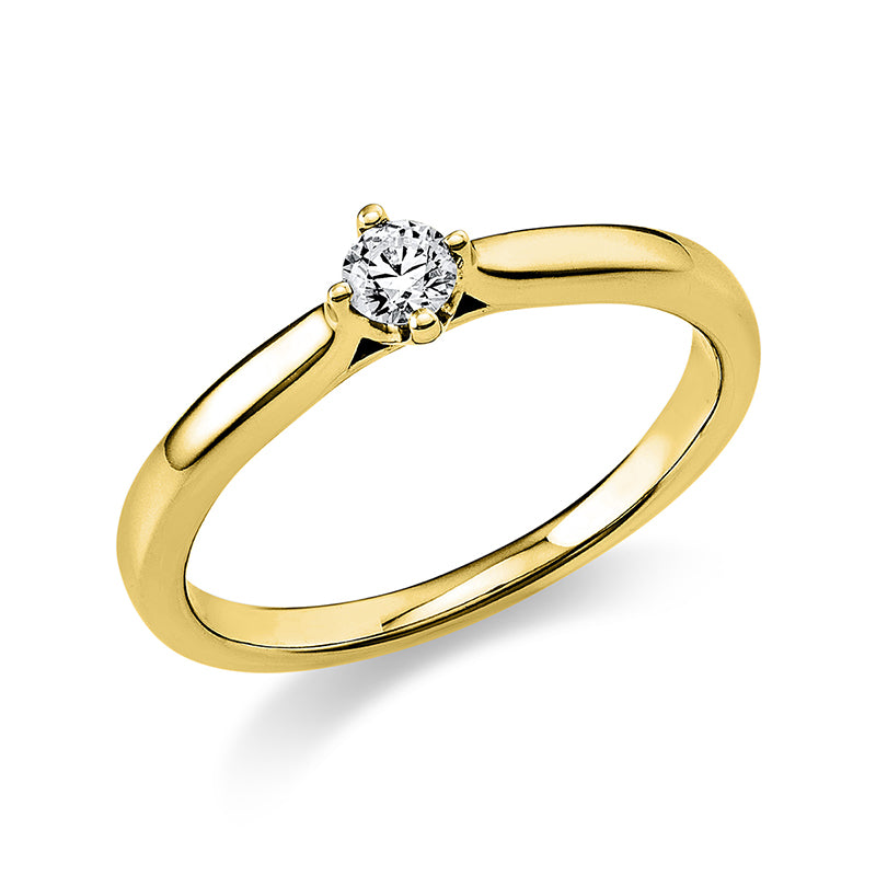 Ring 14 kt GG, 1 Brill. 0,15 ct, TW-si