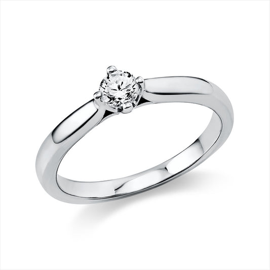 Ring 18 kt WG, 1 Brill. 0,20 ct, TW-si