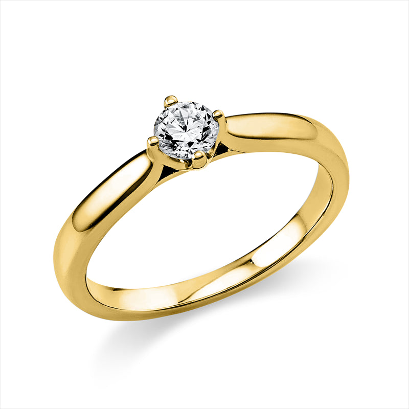 Ring 14 kt GG, 1 Brill. 0,25 ct, TW-si