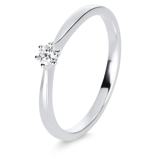 Ring 14 kt WG, 1 Brill. 0,10 ct, TW-si