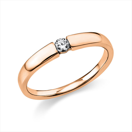 Ring 14 kt RG, 1 Brill. 0,10 ct, TW-si