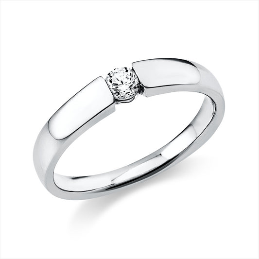 Ring 18 kt WG, poliert, 1 Brill. 0,15 ct, TW-si