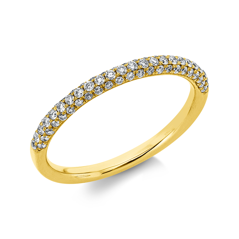 Ring 18 kt GG, 70 Brill. 0,34 ct, TW-si