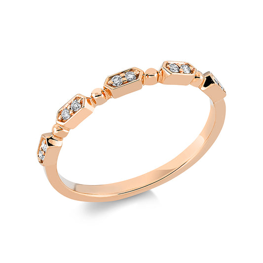 Ring 18 kt RG, 10 Brill. 0,08 ct, TW-si