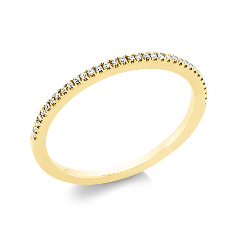 Ring 14 kt GG, 35 Brill. 0,07 ct, W-si