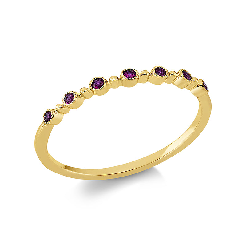 Ring 18 kt GG, 7 Rubine 0,09 ct rot