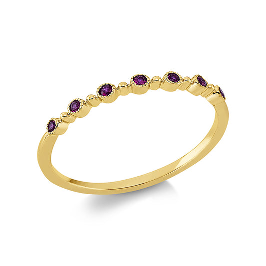 Ring 18 kt GG, 7 Rubine 0,09 ct rot