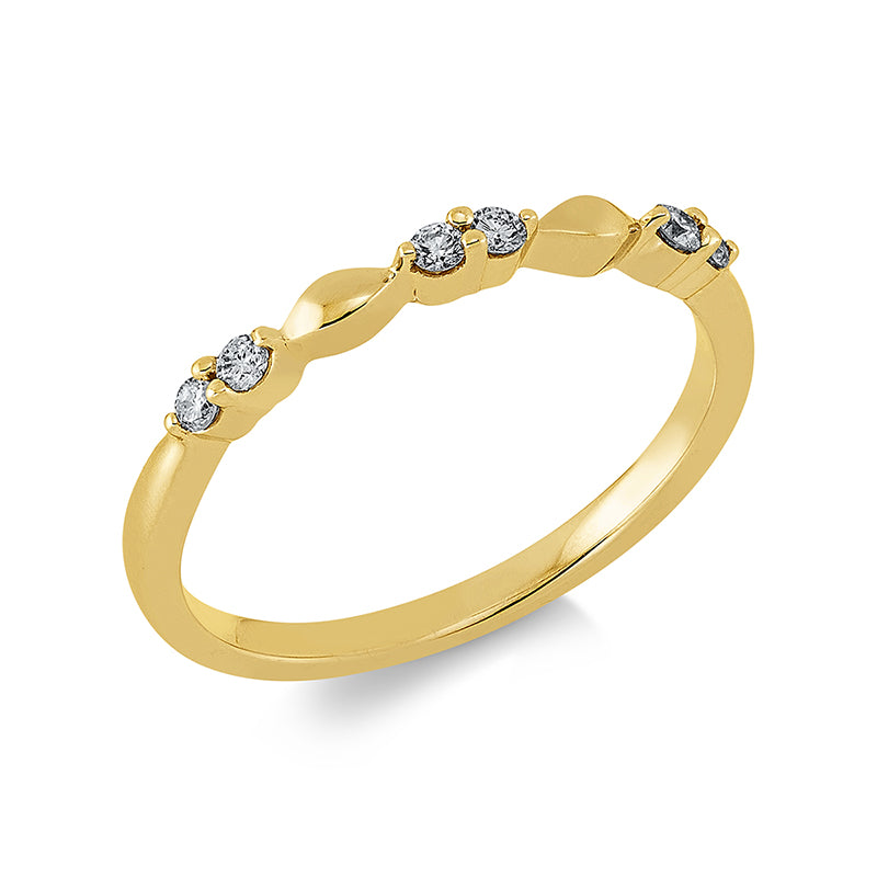 Ring 18 kt GG, 6 Brill. 0,12 ct, TW-pi