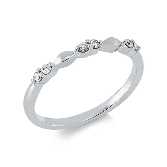 Ring 18 kt WG, 6 Brill. 0,12 ct, TW-pi