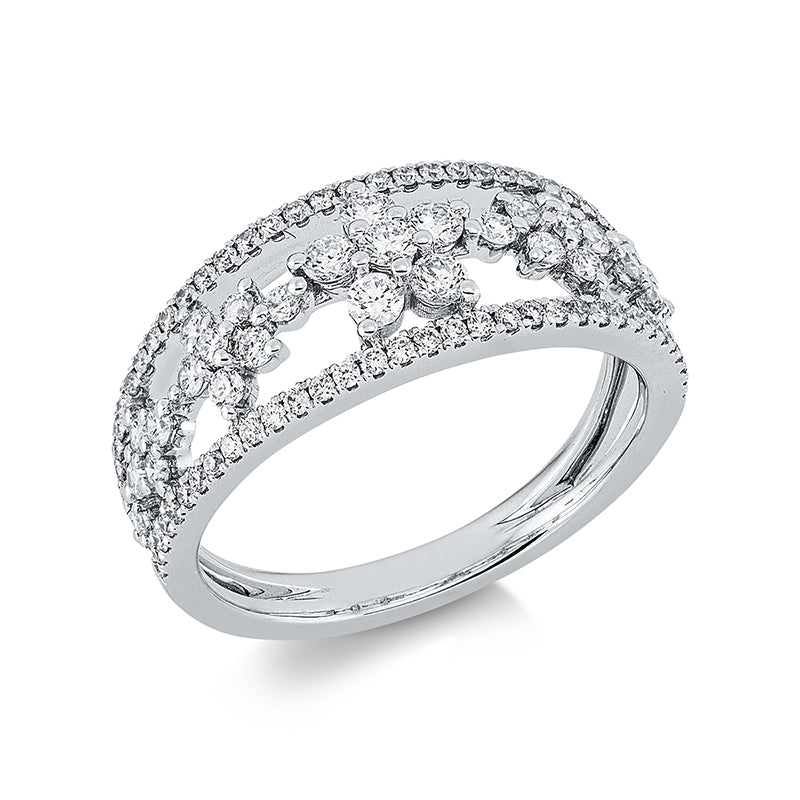 Ring 18 kt WG, 96 Brill. 0,81 ct, TW-si