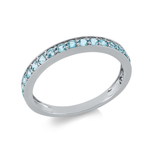 Ring 18 kt WG, 21 Paraiba 0,65 ct blau
