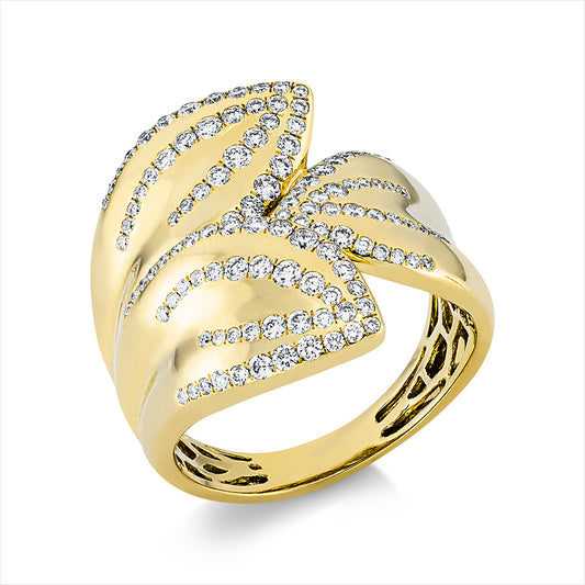 Ring 18 kt GG, 123 Brill. 0,72 ct, TW-si