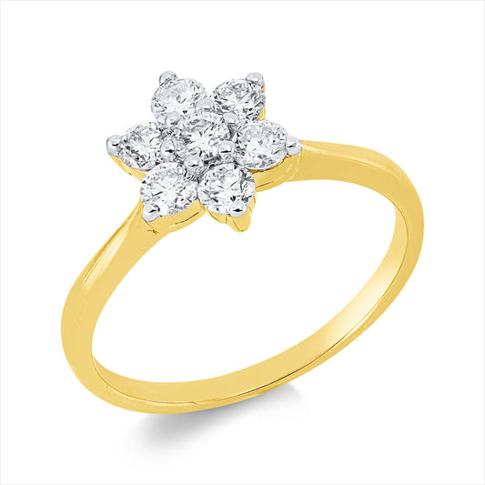 Ring 18 kt GG+WG, 7 Brill. 0,62 ct, TW-si