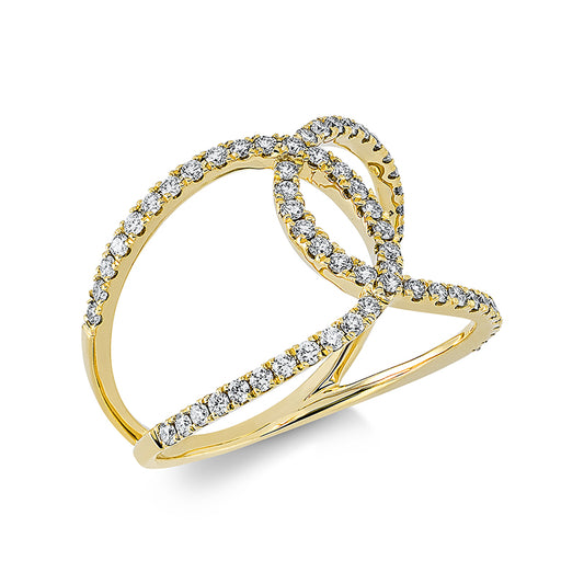 Ring 18 kt GG, 60 Brill. 0,47 ct, TW-si