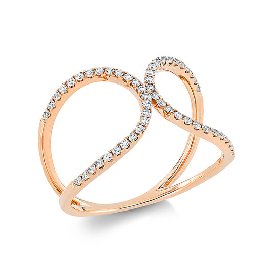 Ring 18 kt RG, 52 Brill. 0,28 ct, TW-si