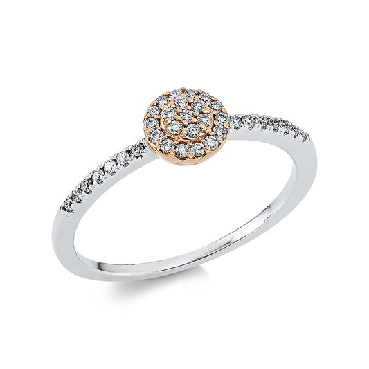 Ring 18 kt WG+RG, 35 Brill. 0,17 ct, TW-si