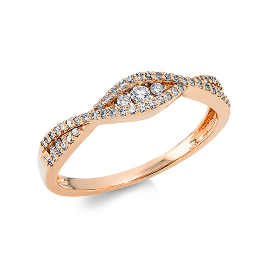 Ring 18 kt RG, 57 Brill. 0,20 ct, TW-si