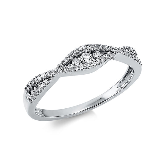 Ring 18 kt WG, 57 Brill. 0,20 ct, TW-si