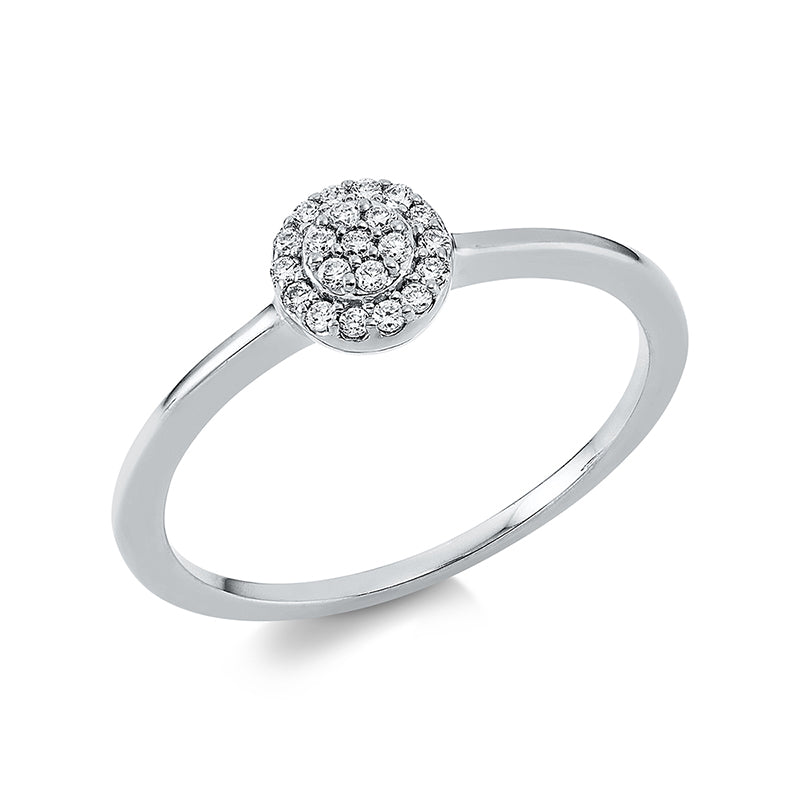 Ring 18 kt WG, 21 Brill. 0,10 ct, TW-si