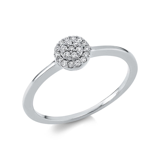 Ring 18 kt WG, 21 Brill. 0,10 ct, TW-si