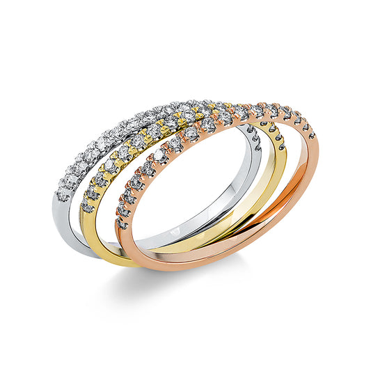 Ring 18 kt WG+GG+RG, 51 Brill. 0,50 ct, TW-si