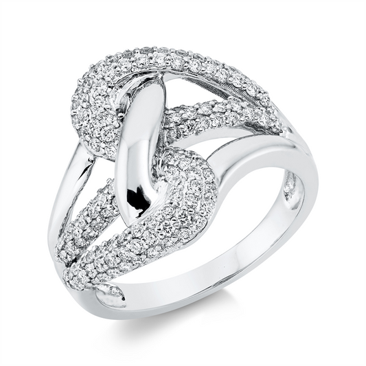 Ring 18 kt WG, 132 Brill. 0,75 ct, TW-si