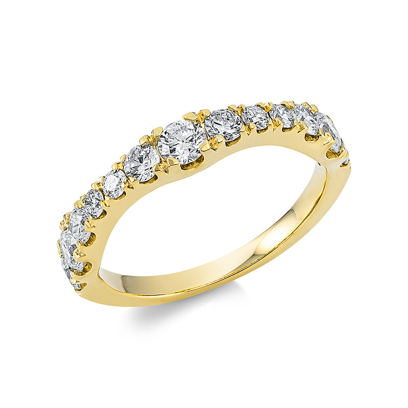 Ring 18 kt GG, 13 Brill. 1,00 ct, TW-si