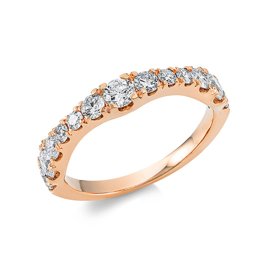 Ring 18 kt RG, 13 Brill. 1,00 ct, TW-si