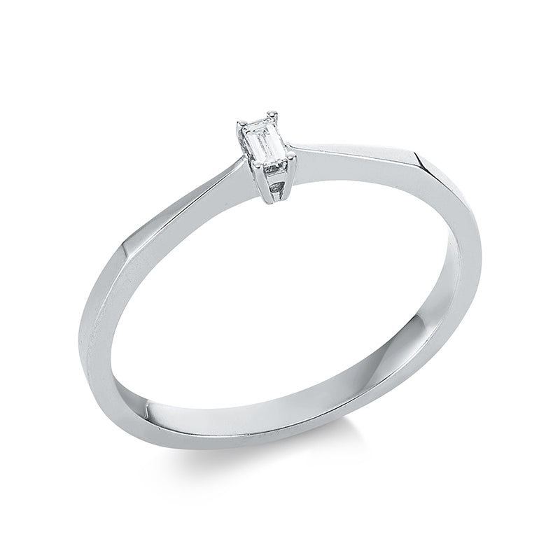 Ring 14 kt WG, 1 Bag. 0,04 ct, F-vsi