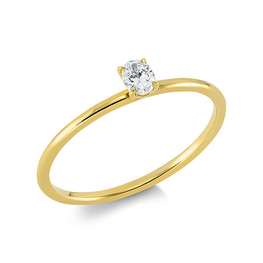 Ring 18 kt GG, 1 Oval 0,14 ct, TW-si