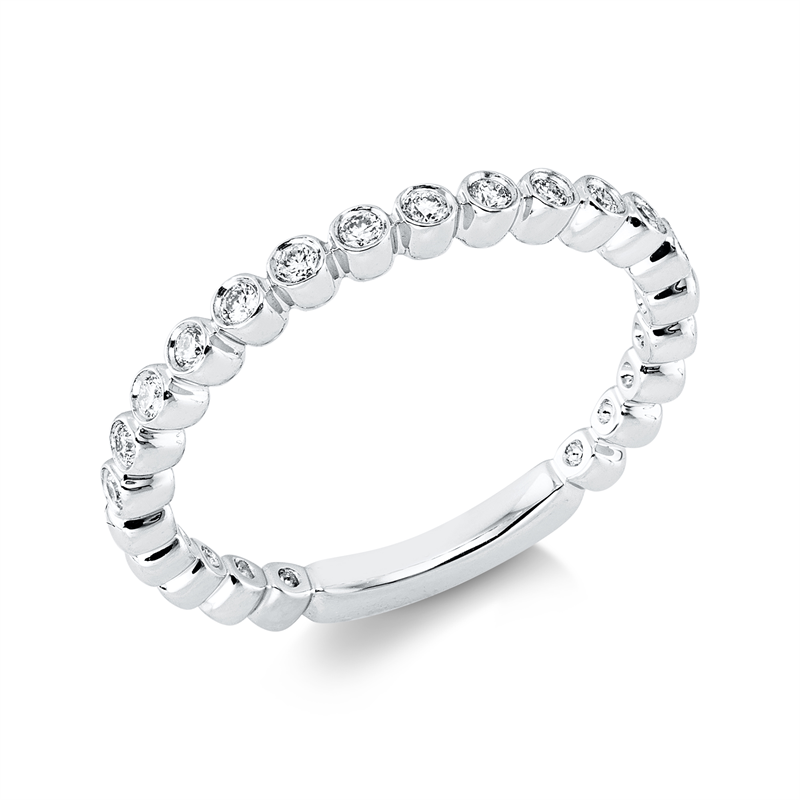 Ring 18 kt WG, 13 Brill. 0,12 ct, TW-si