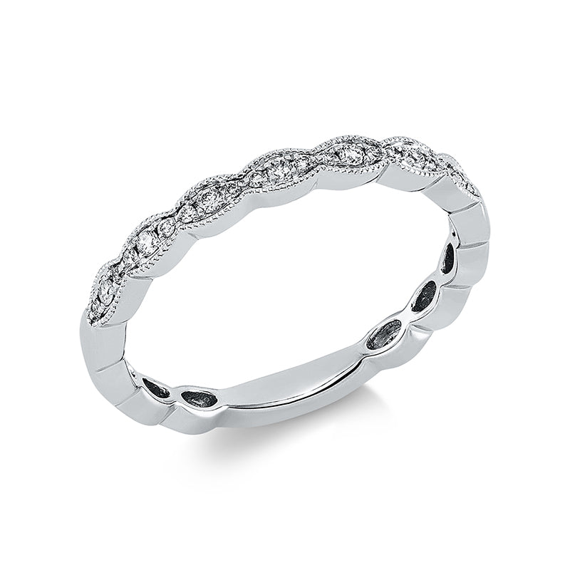Ring 18 kt WG, 21 Brill. 0,10 ct, TW-si