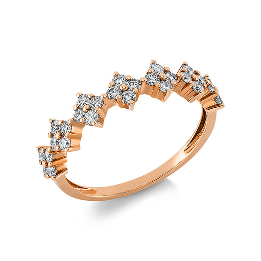 Ring 18 kt RG, 28 Brill. 0,52 ct, TW-si