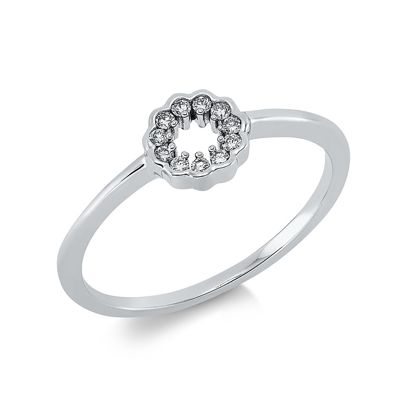 Ring 18 kt WG, 11 Brill. 0,08 ct, TW-si