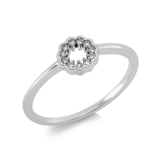 Ring 18 kt WG, 11 Brill. 0,08 ct, TW-si
