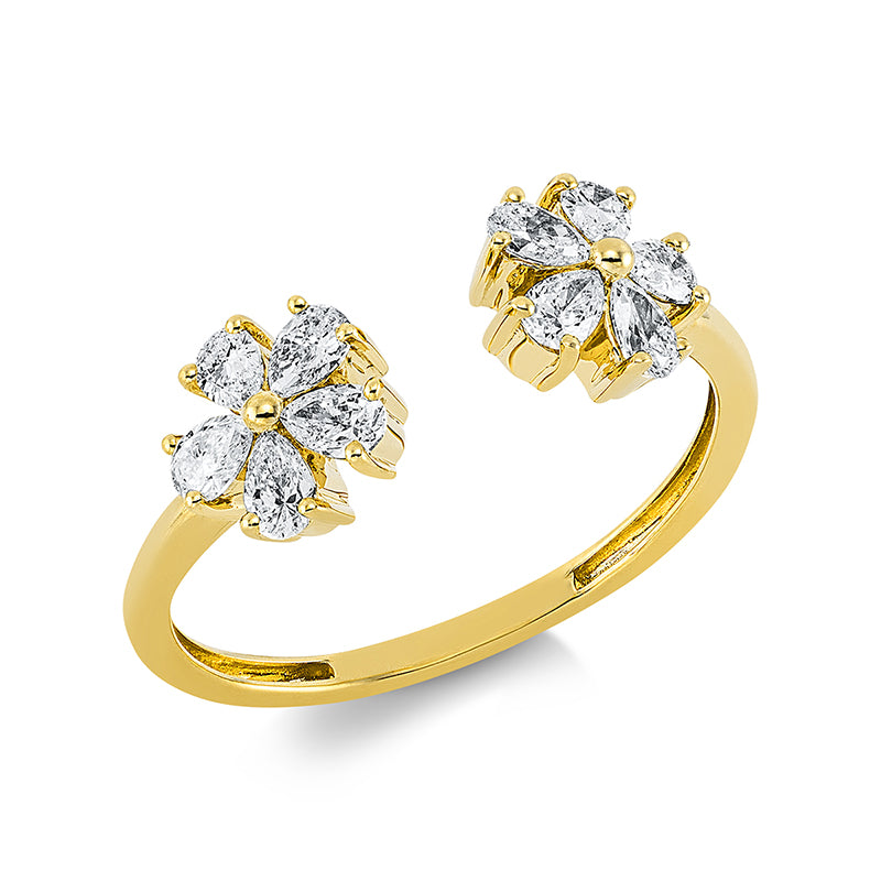 Ring 18 kt GG, 10 Tropfen 0,60 ct, TW-vsi