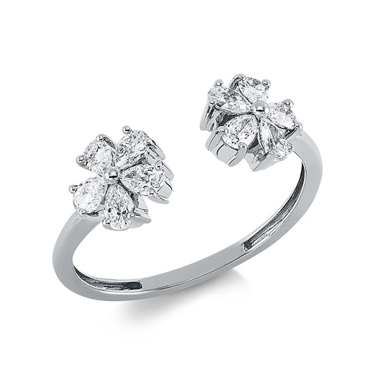 Ring 18 kt WG, 10 Tropfen 0,57 ct, TW-vsi