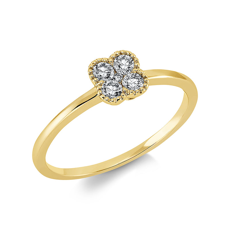 Ring 18 kt GG, 5 Brill. 0,18 ct, TW-si