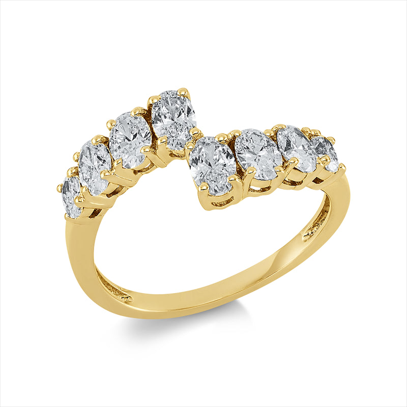 Ring 18 kt GG, 8 Oval 1,24 ct, TW-vsi