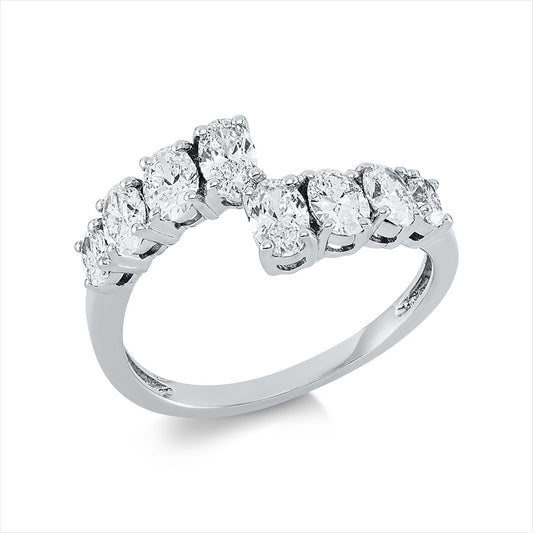 Ring 18 kt WG, 8 Oval 1,21 ct, TW-vsi