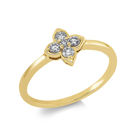 Ring 18 kt GG, 5 Brill. 0,19 ct, TW-si