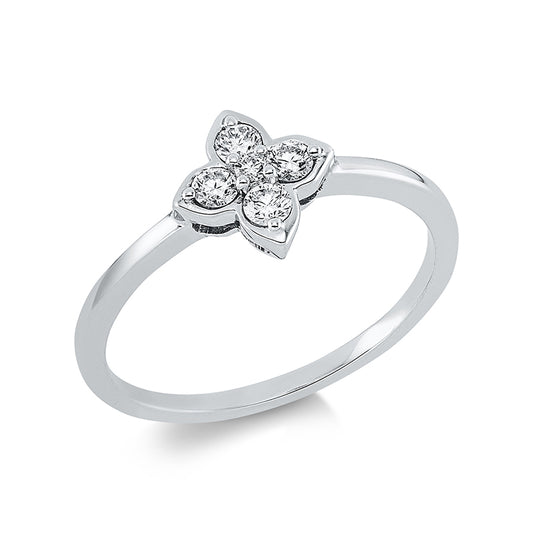 Ring 18 kt WG, 5 Brill. 0,19 ct, TW-si