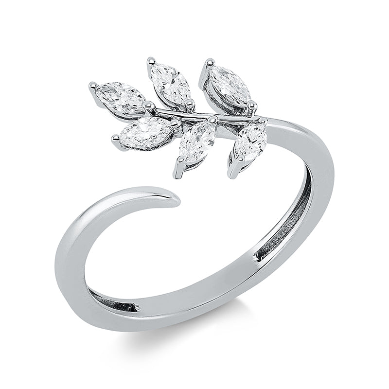 Ring 18 kt WG, 6 Nav. 0,35 ct, TW-vsi