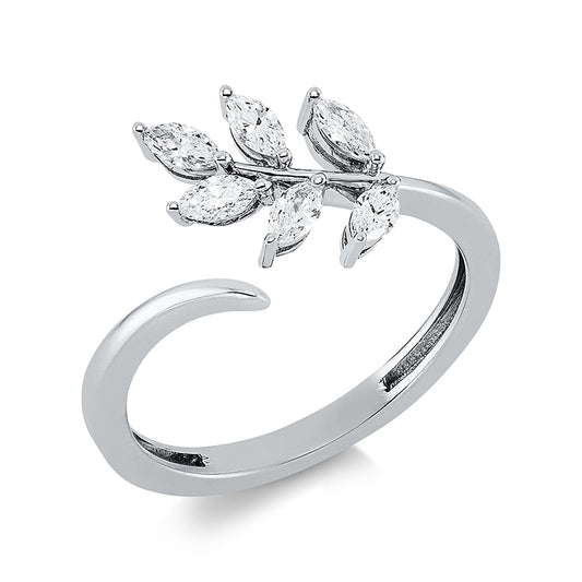 Ring 18 kt WG, 6 Nav. 0,34 ct, TW-vsi