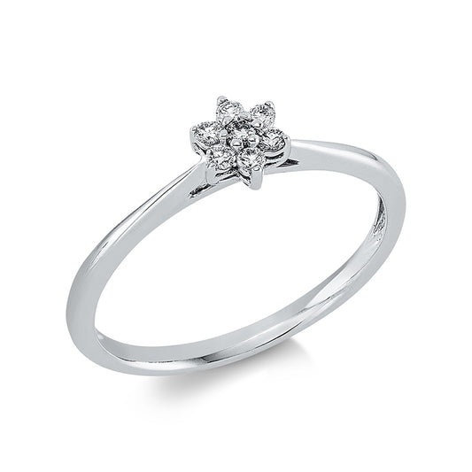 Ring 18 kt WG, 7 Brill. 0,10 ct, TW-si