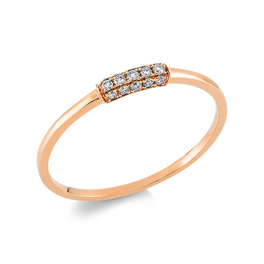 Ring 18 kt RG, 15 Brill. 0,09 ct, W-si